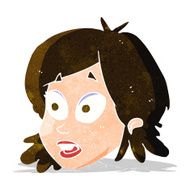 cartoon female face with surprised expression N5
