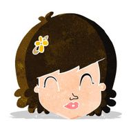cartoon happy female face N33