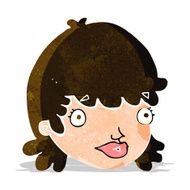 cartoon female face with surprised expression N6