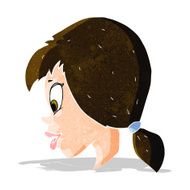 cartoon pretty female face N18