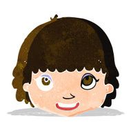 cartoon happy female face N34