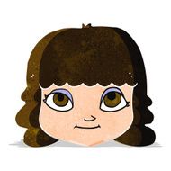 cartoon happy female face N35