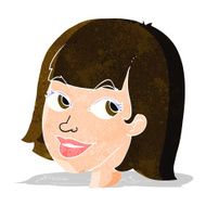 cartoon happy female face N36