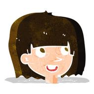 cartoon happy female face N37