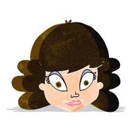 cartoon happy female face N38