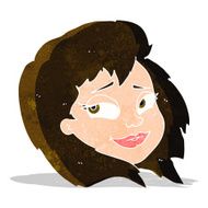 cartoon happy female face N39