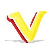 Cartoon Letter V N9