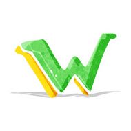 Cartoon Letter W N5