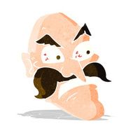 cartoon angry old man N38