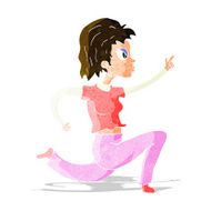 cartoon woman running and pointing N3