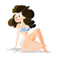 cartoon sexy woman in underwear N4