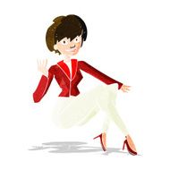 cartoon businesswoman sitting N3