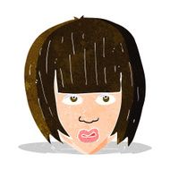 cartoon annoyed girl with big hair N3