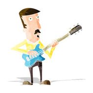 cartoon man playing electric guitar N5