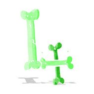 cartoon halloween bone number N25