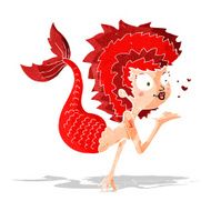cartoon mermaid blowing a kiss N2