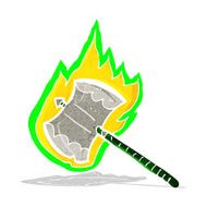 cartoon flaming axe N3