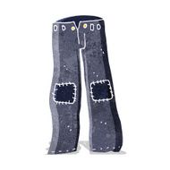 cartoon patched old jeans N4