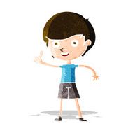 cartoon boy giving thumbs up symbol N7