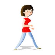 Cartoon Woman Walking N6