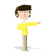cartoon man gesturing welcome N3