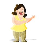cartoon happy fat woman N2