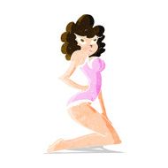cartoon pin-up woman N3