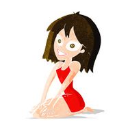 cartoon happy woman in dress N6