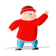 cartoon man in hat waving N3
