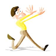 Cartoon Man Running Away N6
