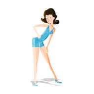 cartoon model woman posing N3