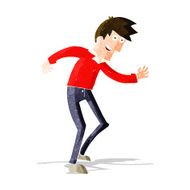 cartoon happy man dancing N8