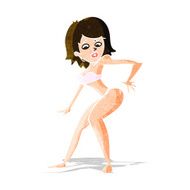 cartoon woman in bikini N12
