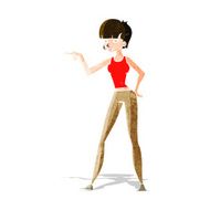 cartoon woman pointing N48