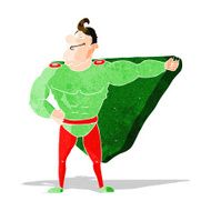 Funny Cartoon Superhero N4