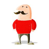 cartoon bald man with mustache N5