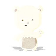 cartoon little polar bear waving