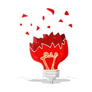 cartoon red light bulb exploding N2
