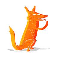 cartoon fox licking paw
