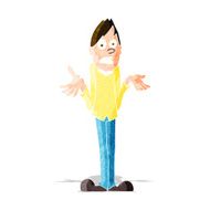 Cartoon Man Shrugging Shoulders N33