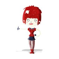 cartoon vampire girl giving thumbs up sign N6
