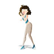 cartoon surprised woman N54