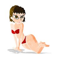 cartoon sexy woman in underwear N5