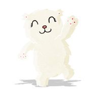 cartoon waving polar bear N4