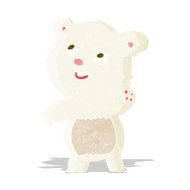 cartoon cute waving polar bear teddy
