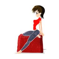 cartoon pin up pose girl N3