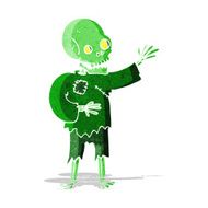 cartoon skeleton waving N3