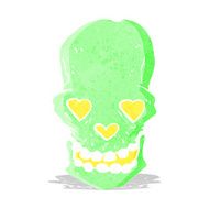 cartoon skull with love heart eyes N2