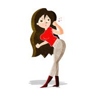 cartoon woman raising fist N3