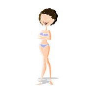 cartoon retro woman in bikini N3